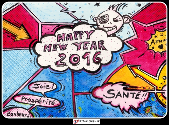 artsflorence - happy new year 2016 - bonne année 2016 - florence jacquet